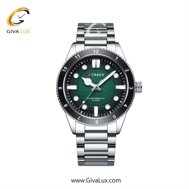 ساعت مچی اورجینال مردانه کارن (کورن) curren مشکی | نقره ای| سبز| کد رفرنس 8450SLGN
