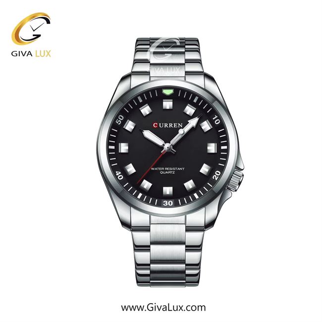ساعت مچی اورجینال مردانه کارن (کورن) curren نقره ای | نقره ای| مشکی| کد رفرنس 8451SLBK