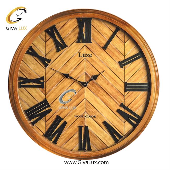 ساعت دیواری چوب لوکس عرض قاب 85 سانتیمتر  | گردویی | کد رفرنس 8515