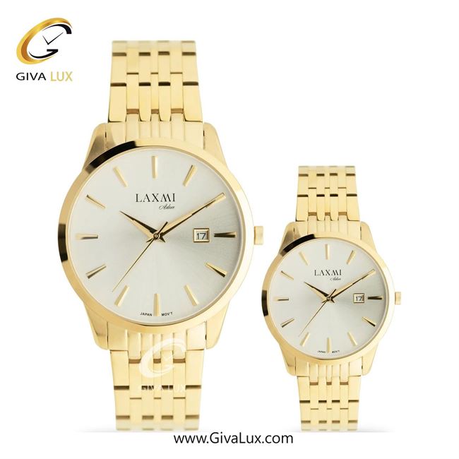 ساعت مچی اورجینال ست لاکسمی طلایی | طلایی| سفید| کد رفرنس زنانه: 8541-8L ، مردانه: 8541-8G