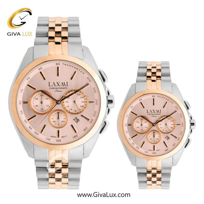 ساعت مچی اورجینال ست لاکسمی سه موتوره کرنوگراف رزگلد | نقره ای-رزگلد| رزگلد| کد رفرنس زنانه: 8544-19L ، مردانه: 8544-19G