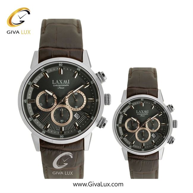 ساعت مچی اورجینال ست لاکسمی سه موتوره کرنوگراف نقره ای | قهوه ای| دودی|تیتانیوم| کد رفرنس زنانه: 8546-14L ، مردانه: 8546-14G