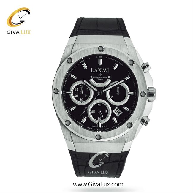 ساعت مچی اورجینال مردانه لاکسمی سه موتوره کرنوگراف نقره ای | مشکی| مشکی| کد رفرنس 3-8550