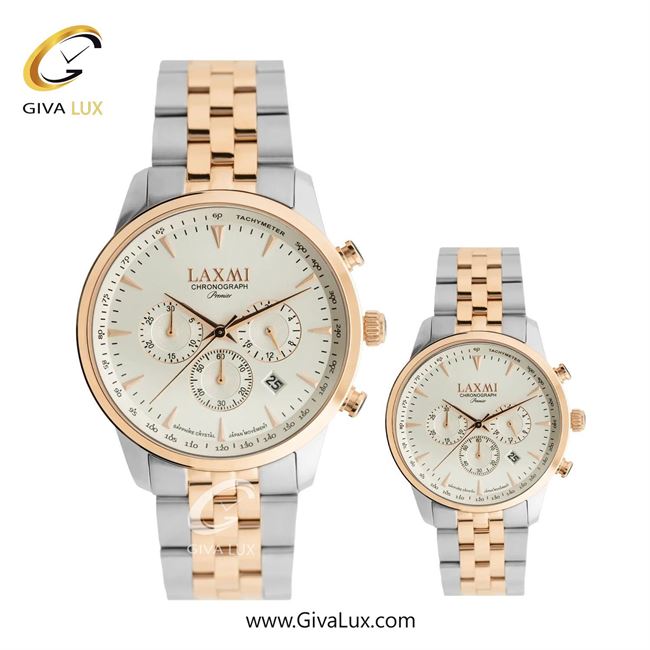 ساعت مچی اورجینال ست لاکسمی سه موتوره کرنوگراف رزگلد | رزگلد-نقره ای| نقره ای| کد رفرنس زنانه: 8563-3L ، مردانه: 8563-3G