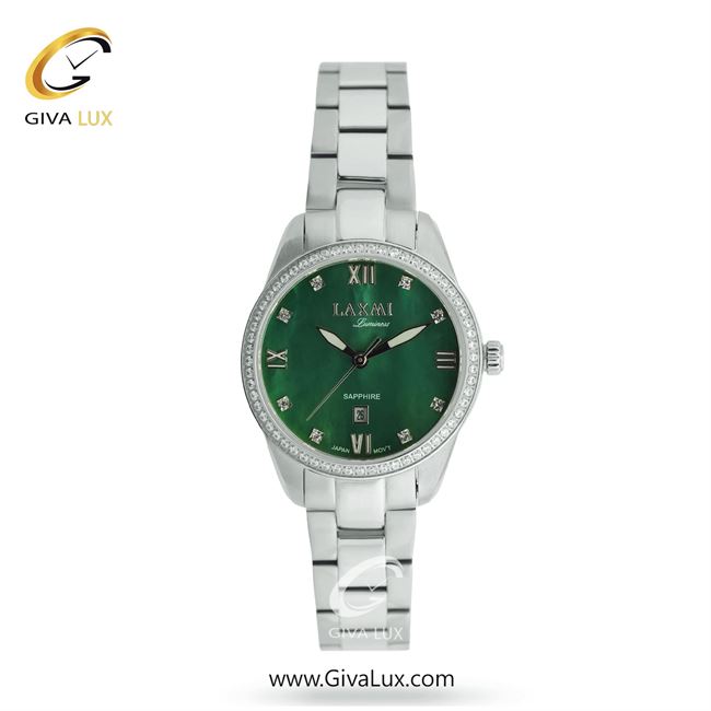 ساعت مچی اورجینال زنانه لاکسمی نقره ای | نقره ای| سبز یشمی تیره| کد رفرنس 1-8565