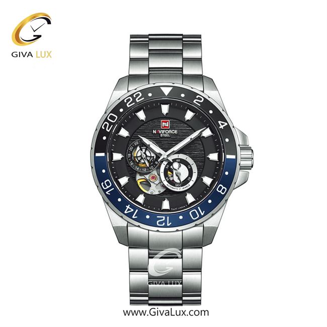 ساعت مچی اورجینال مردانه ناوی فورس|Naviforce|نوی فورس|نیوی فورس مشکی | نقره ای| مشکی| کد رفرنس NF1003