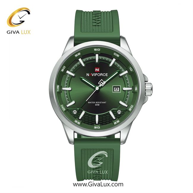 ساعت مچی اورجینال مردانه-اسپرت ناوی فورس|Naviforce|نوی فورس|نیوی فورس نقره ای | سبز| سبز| کد رفرنس NF9248 T S/GN/GN