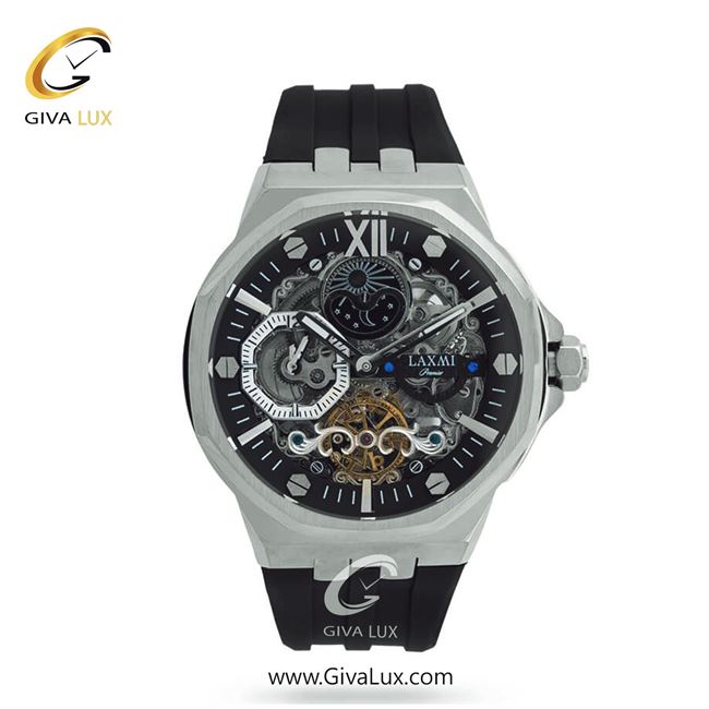 ساعت مچی اورجینال مردانه لاکسمی دو زمانه نقره ای | مشکی| مشکی| کد رفرنس 1-8804
