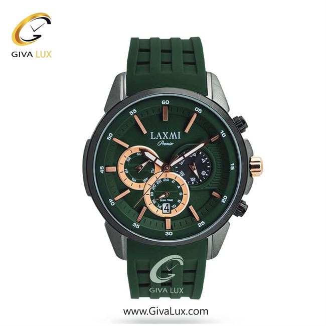 ساعت مچی اورجینال مردانه لاکسمی سه موتوره کرنوگراف تیتانیوم | سبز| سبز| کد رفرنس 4-8805