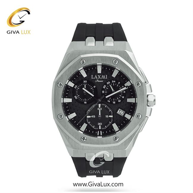 ساعت مچی اورجینال مردانه لاکسمی سه موتوره کرنوگراف نقره ای | مشکی| مشکی| کد رفرنس 4-8806