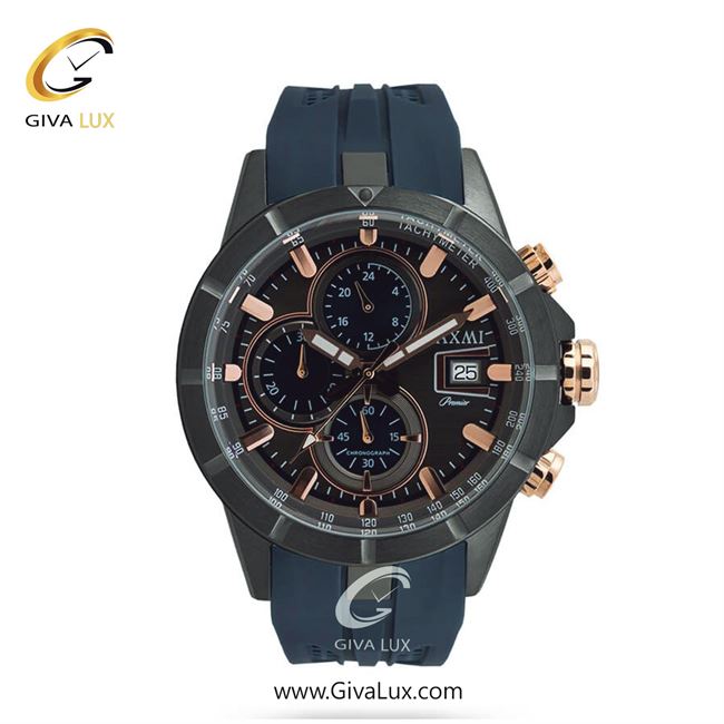 ساعت مچی اورجینال مردانه لاکسمی سه موتوره کرنوگراف تیتانیوم | سرمه ای| دودی|تیتانیوم| کد رفرنس 1-8807