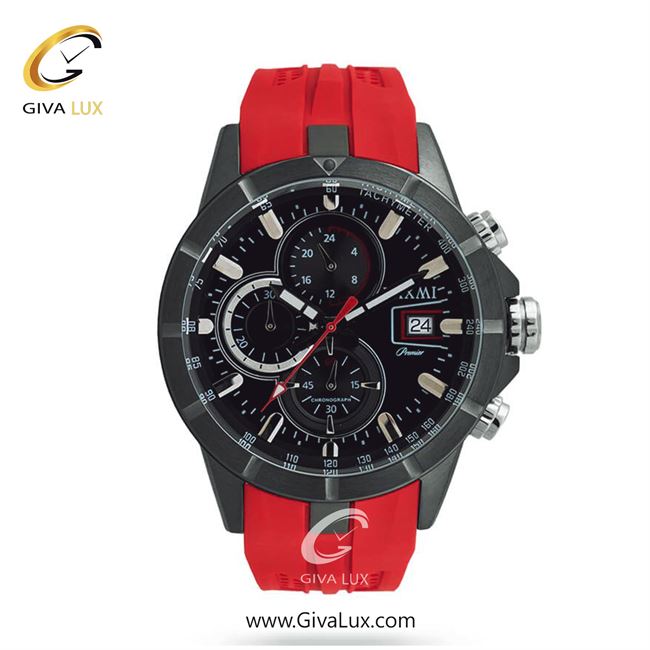 ساعت مچی اورجینال مردانه لاکسمی سه موتوره کرنوگراف تیتانیوم | قرمز| مشکی| کد رفرنس 4-8807