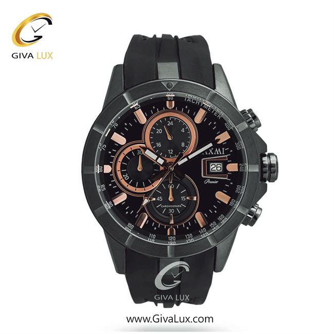 ساعت مچی اورجینال مردانه لاکسمی سه موتوره کرنوگراف تیتانیوم | مشکی| مشکی| کد رفرنس 5-8807