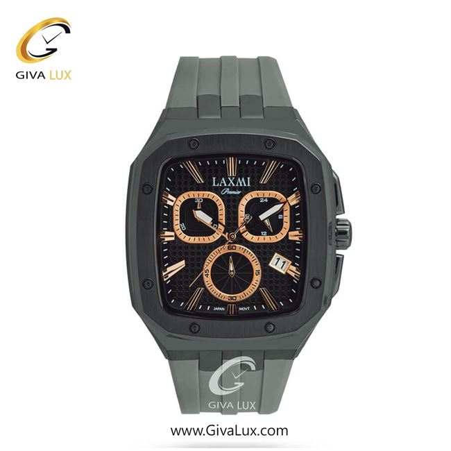 ساعت مچی اورجینال مردانه لاکسمی سه موتوره کرنوگراف تیتانیوم | طوسی| مشکی| کد رفرنس 4-8809