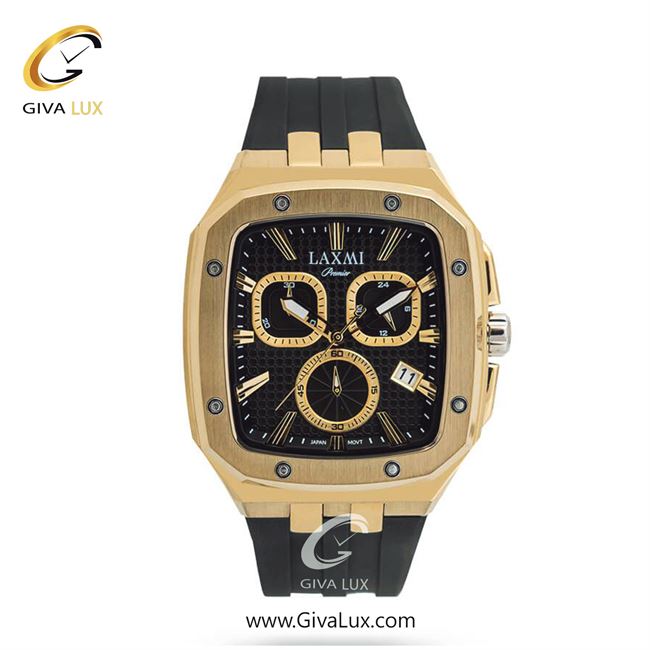 ساعت مچی اورجینال مردانه لاکسمی سه موتوره کرنوگراف طلایی | مشکی| مشکی| کد رفرنس 5-8809