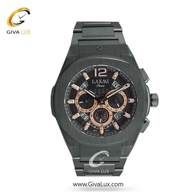 ساعت مچی اورجینال مردانه لاکسمی سه موتوره کرنوگراف تیتانیوم | تیتانیوم(زغالی)| دودی|تیتانیوم| کد رفرنس 3-8814