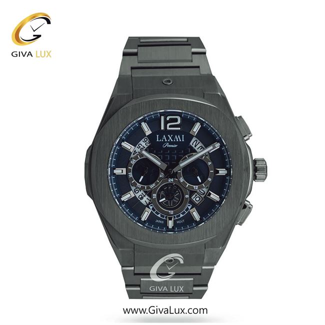 ساعت مچی اورجینال مردانه لاکسمی سه موتوره کرنوگراف تیتانیوم | تیتانیوم(زغالی)| سرمه ای| کد رفرنس 5-8814