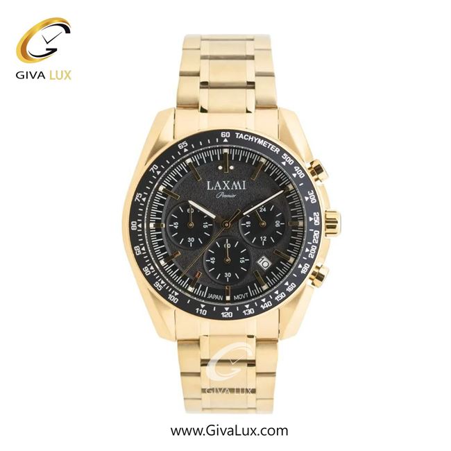 ساعت مچی اورجینال مردانه لاکسمی سه موتوره کرنوگراف طلایی | طلایی| مشکی| کد رفرنس 3-8817
