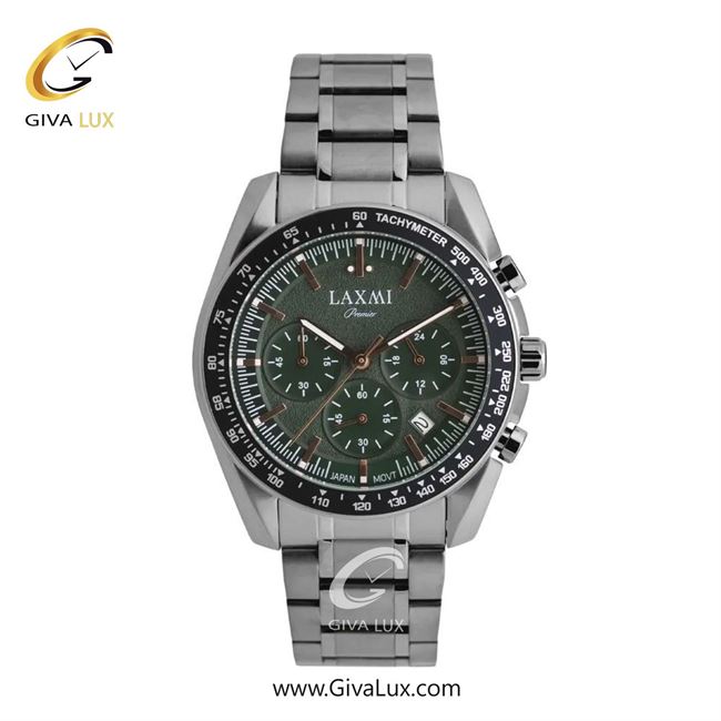 ساعت مچی اورجینال مردانه لاکسمی سه موتوره کرنوگراف تیتانیوم | تیتانیوم| سبز یشمی تیره| کد رفرنس 4-8817