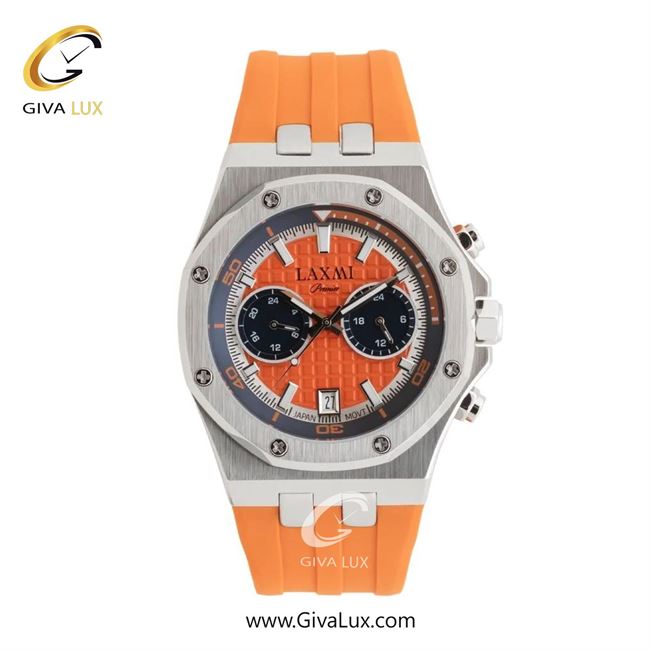 ساعت مچی اورجینال مردانه لاکسمی سه زمانه نقره ای | نارنجی| نارنجی| کد رفرنس 8825-2