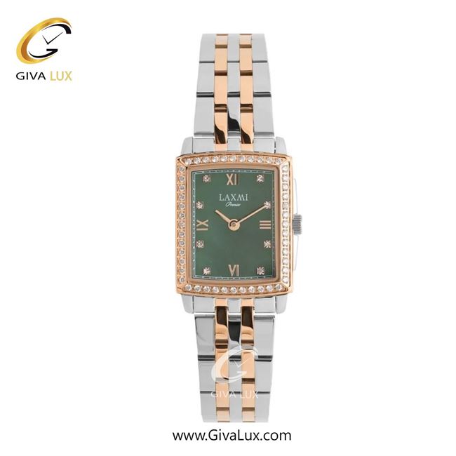 ساعت مچی اورجینال زنانه لاکسمی رزگلد | رزگلد-نقره ای| سبز یشمی تیره| کد رفرنس 8826-4