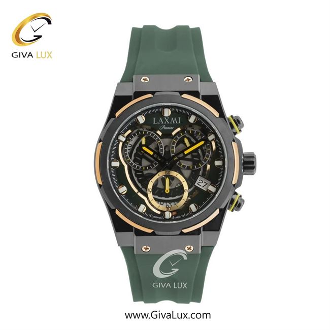 ساعت مچی اورجینال مردانه لاکسمی سه موتوره کرنوگراف تیتانیوم | سبز یشمی تیره| سبز| کد رفرنس 8835-2