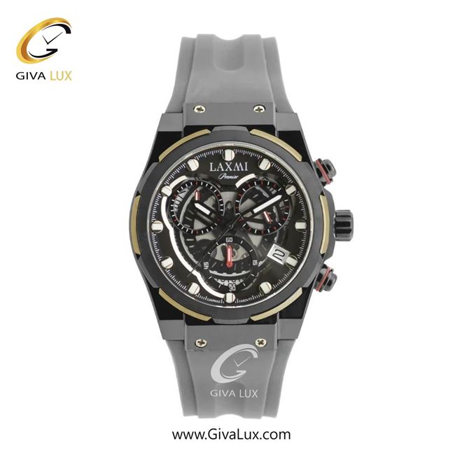 ساعت مچی اورجینال مردانه لاکسمی سه موتوره کرنوگراف تیتانیوم | طوسی| مشکی| کد رفرنس 8835-5