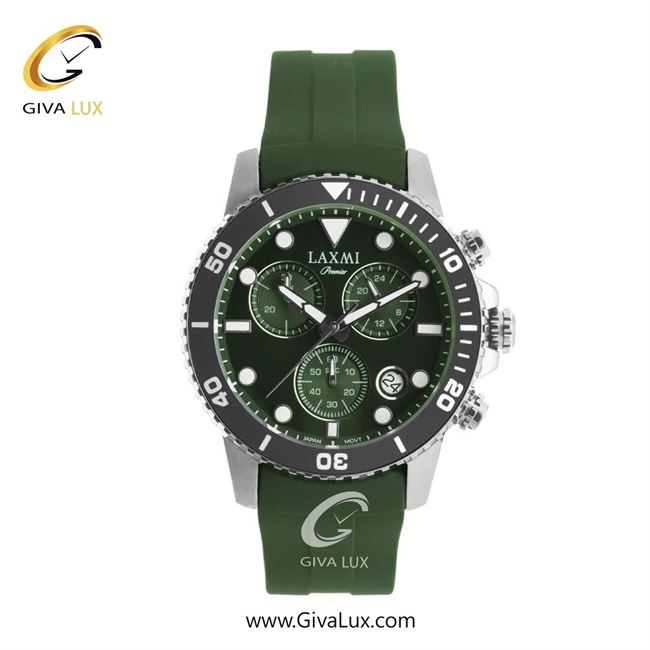 ساعت مچی اورجینال مردانه لاکسمی سه موتوره کرنوگراف نقره ای | سبز یشمی تیره| سبز یشمی تیره| کد رفرنس 8837-1