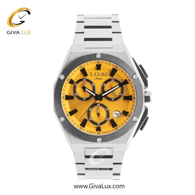ساعت مچی اورجینال مردانه لاکسمی سه موتوره کرنوگراف تیتانیوم | نقره ای| زرد| کد رفرنس 2-8838