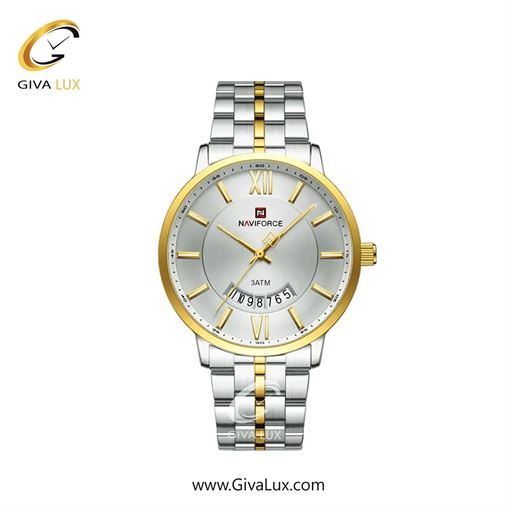 ساعت مچی اورجینال مردانه ناوی فورس|Naviforce|نوی فورس|نیوی فورس طلایی | نقره ای-طلایی| سفید| کد رفرنس NF9238 S/W/G