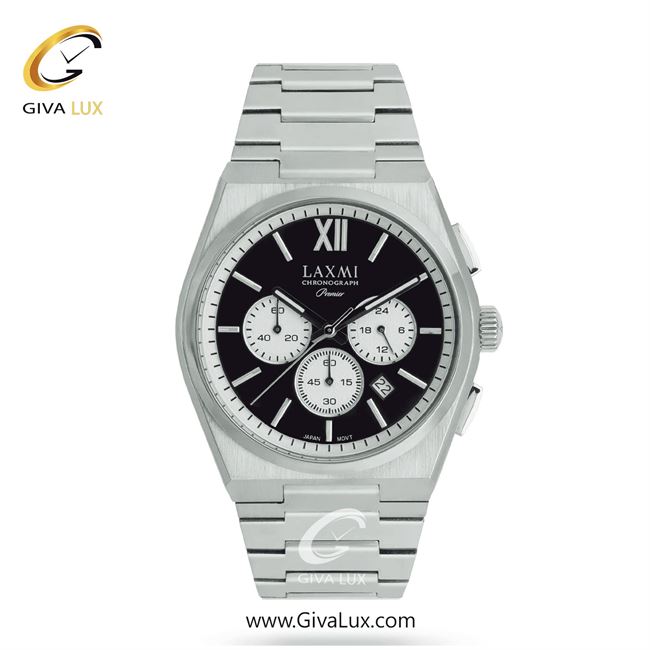 ساعت مچی اورجینال مردانه لاکسمی سه موتوره کرنوگراف نقره ای | نقره ای| مشکی| کد رفرنس 2-8901