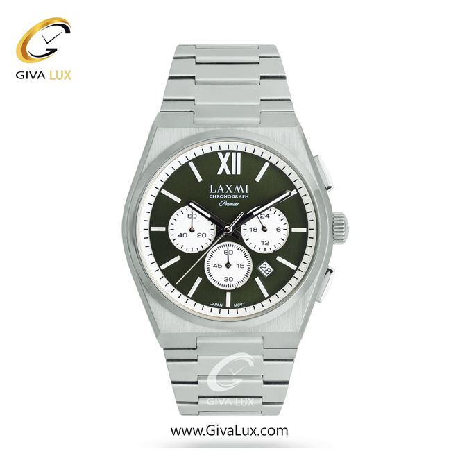 ساعت مچی اورجینال مردانه لاکسمی سه موتوره کرنوگراف نقره ای | نقره ای| زیتونی| کد رفرنس 7-8901