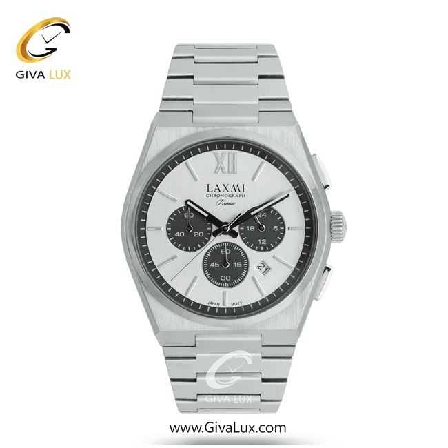 ساعت مچی اورجینال مردانه لاکسمی سه موتوره کرنوگراف نقره ای | نقره ای| نقره ای| کد رفرنس 8-8901