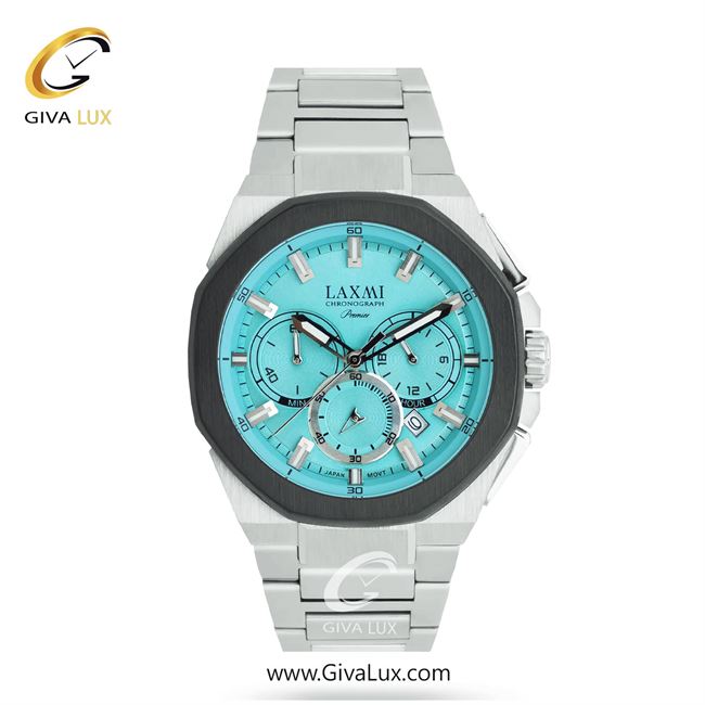 ساعت مچی اورجینال مردانه لاکسمی سه موتوره کرنوگراف نقره ای-تیتانیوم | نقره ای| آبی| کد رفرنس 1-8902