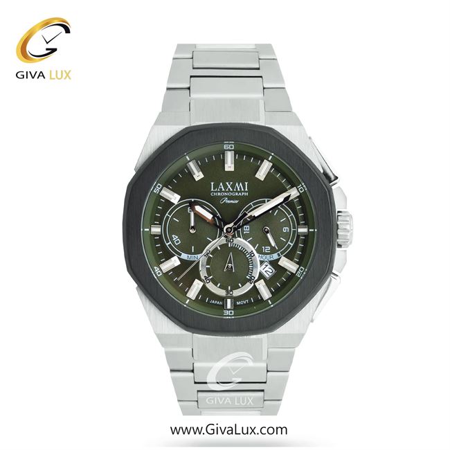 ساعت مچی اورجینال مردانه لاکسمی سه موتوره کرنوگراف نقره ای-تیتانیوم | نقره ای| زیتونی| کد رفرنس 4-8902