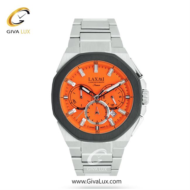 ساعت مچی اورجینال مردانه لاکسمی سه موتوره کرنوگراف نقره ای-تیتانیوم | نقره ای| نارنجی| کد رفرنس 5-8902