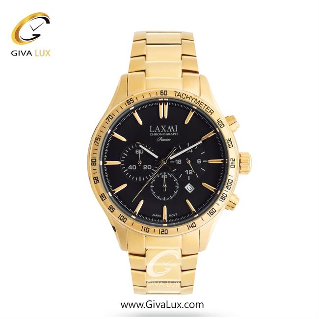 ساعت مچی اورجینال مردانه لاکسمی سه موتوره کرنوگراف طلایی | طلایی| مشکی| کد رفرنس 3-8905