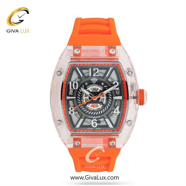 ساعت مچی اورجینال مردانه لاکسمی شفاف | نارنجی| دودی|تیتانیوم| کد رفرنس 3-8907