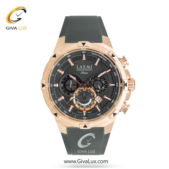 ساعت مچی اورجینال مردانه لاکسمی سه موتوره کرنوگراف رزگلد | طوسی| طوسی| کد رفرنس 1-8908