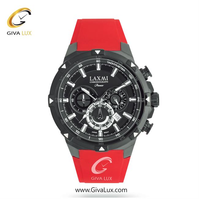 ساعت مچی اورجینال مردانه لاکسمی سه موتوره کرنوگراف مشکی | قرمز| مشکی| کد رفرنس 2-8908