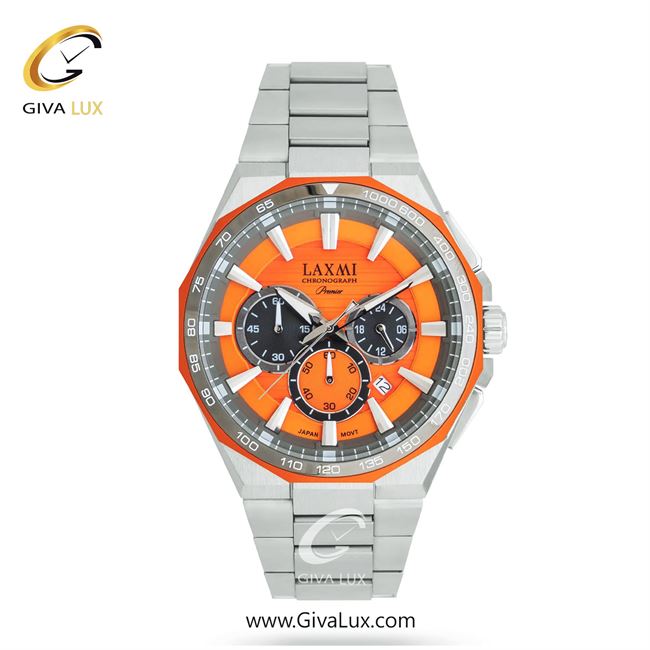 ساعت مچی اورجینال مردانه لاکسمی سه موتوره کرنوگراف نقره ای-تیتانیوم-نارنجی | نقره ای| نارنجی| کد رفرنس 6-8909