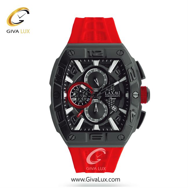 ساعت مچی اورجینال مردانه لاکسمی سه موتوره کرنوگراف مشکی | قرمز| مشکی| کد رفرنس 3-8911