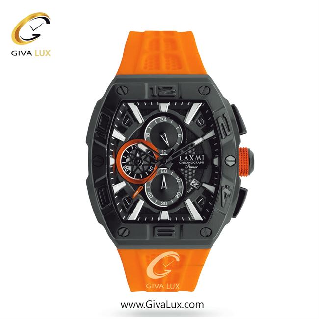ساعت مچی اورجینال مردانه لاکسمی سه موتوره کرنوگراف مشکی | نارنجی| مشکی| کد رفرنس 4-8911