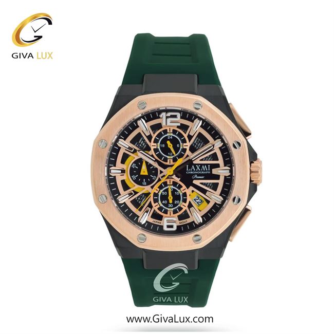 ساعت مچی اورجینال مردانه لاکسمی سه موتوره کرنوگراف رزگلد-مشکی | سبز| مشکی| کد رفرنس 1-8912