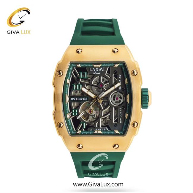 ساعت مچی اورجینال مردانه لاکسمی طلایی | سبز| دودی|تیتانیوم| کد رفرنس 3-8914