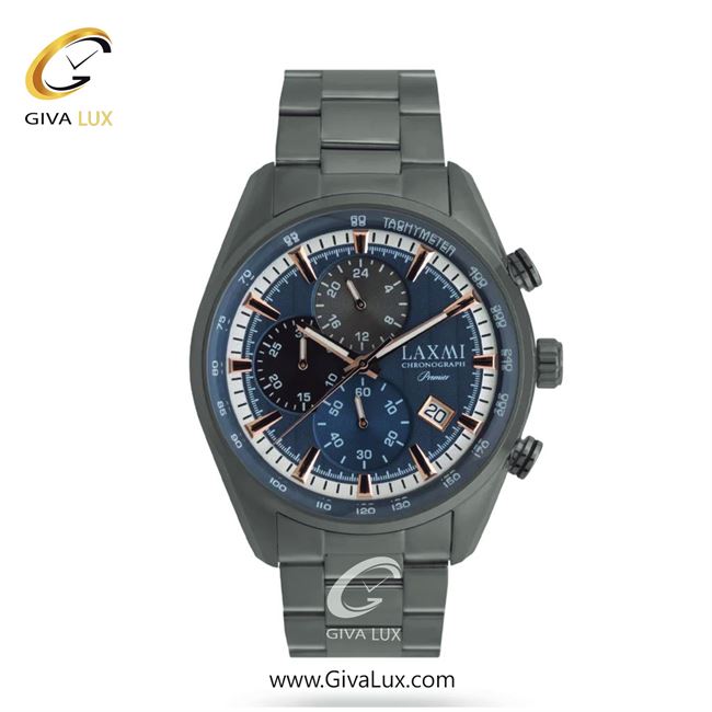 ساعت مچی اورجینال مردانه لاکسمی سه موتوره کرنوگراف تیتانیوم | تیتانیوم(زغالی)| سرمه ای| کد رفرنس 4-8915