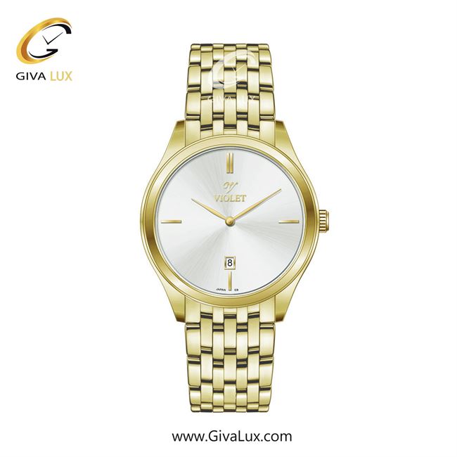 ساعت مچی اورجینال مردانه ویولت VIOLET طلایی | طلایی| سفید| کد رفرنس 0608/2