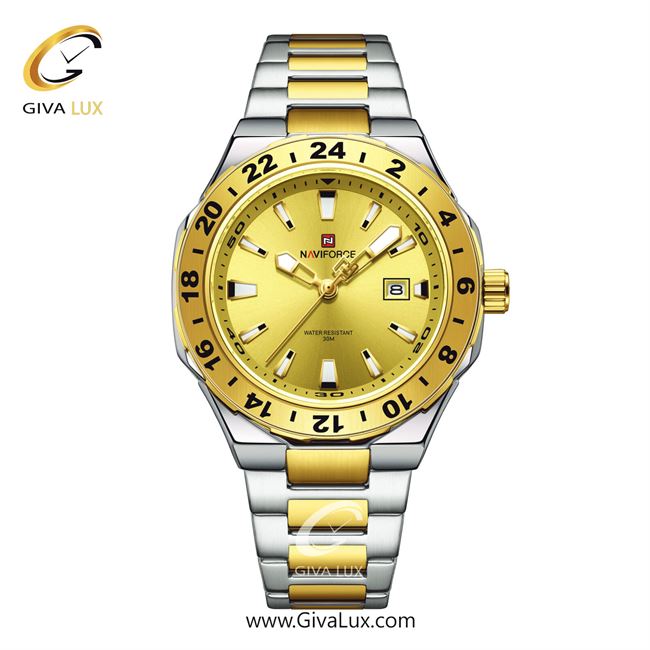 ساعت مچی اورجینال مردانه ناوی فورس|Naviforce|نوی فورس|نیوی فورس نقره ای-طلایی | نقره ای-طلایی| طلایی| کد رفرنس NF9249 S/G/G