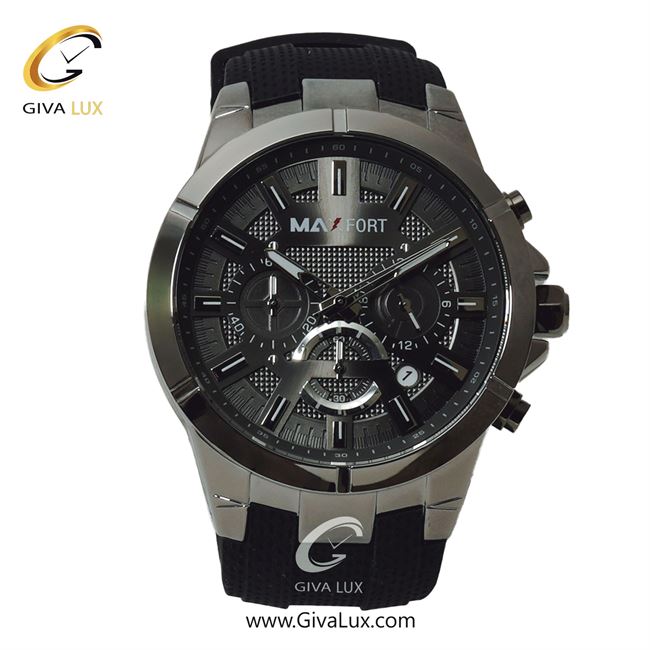 ساعت مچی اورجینال مردانه مکس فورت (MAXFORT) سه موتوره کرنوگراف نقره ای | مشکی| طوسی| کد رفرنس MX-9002G-80