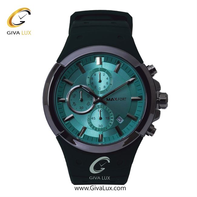 ساعت مچی اورجینال مردانه مکس فورت (MAXFORT) سه موتوره کرنوگراف نقره ای | سبز| سبز| کد رفرنس MX-9003G-110
